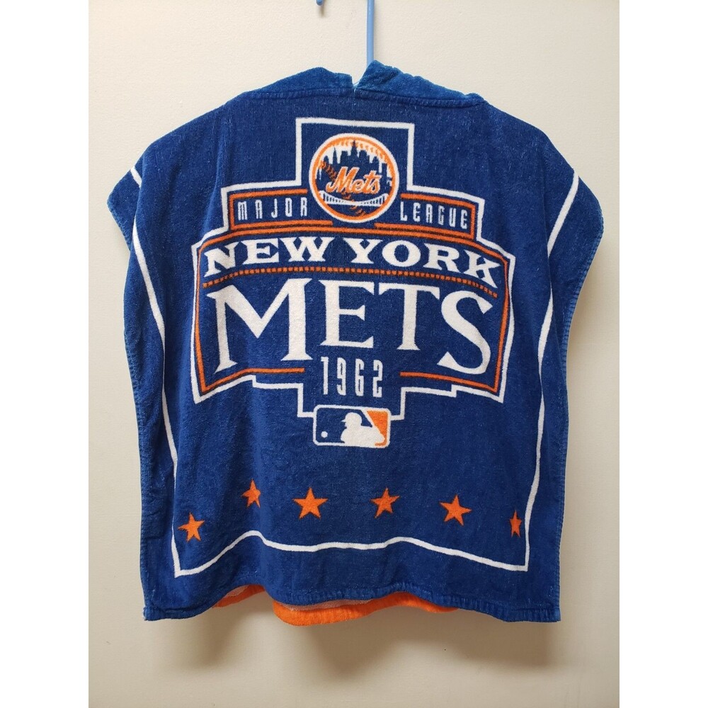 New York Mets Hooded Towel Poncho Biederlack Youth Size Beach Bath